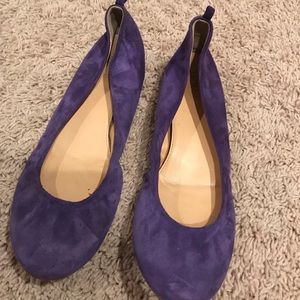 Jcrew purple suede flat